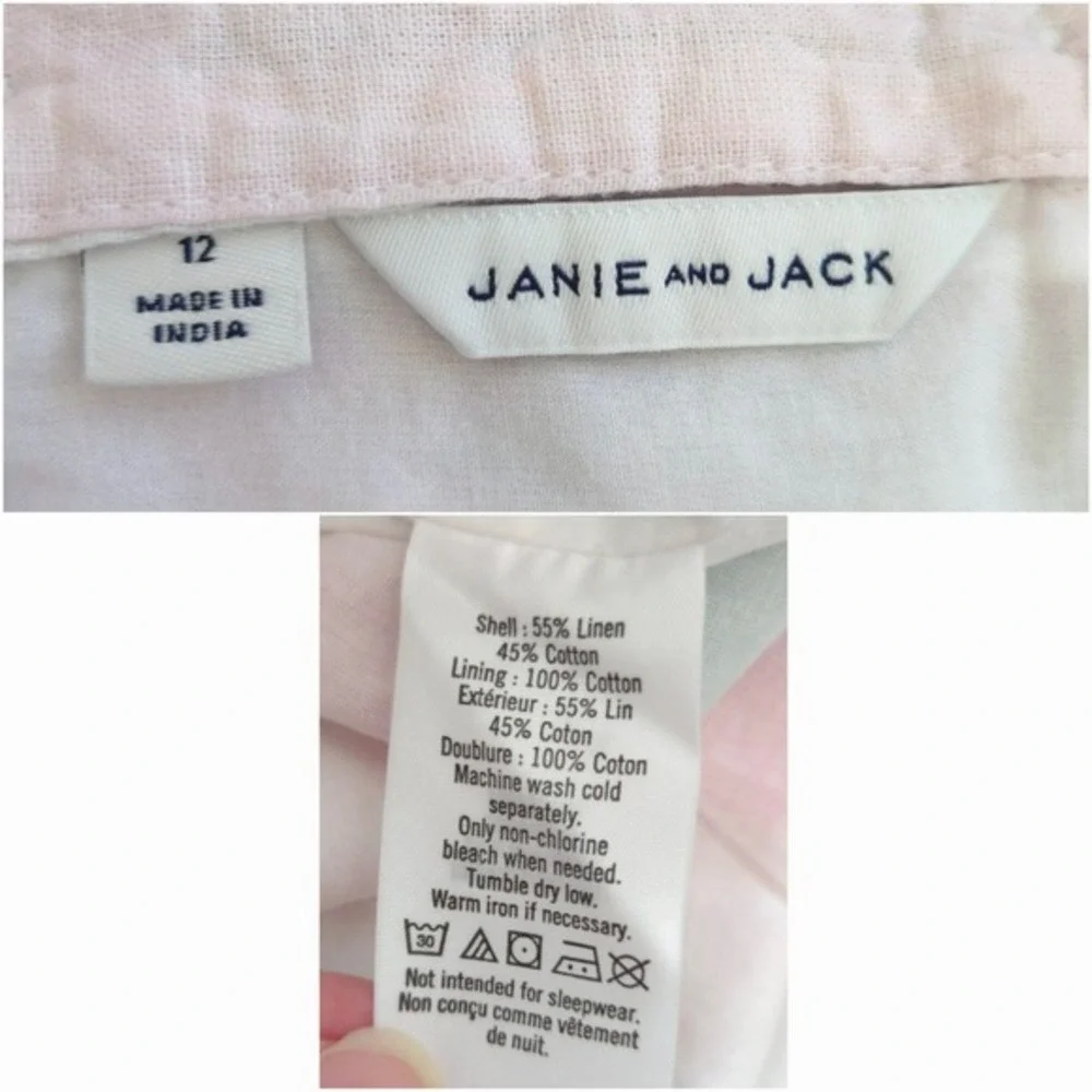 Janie and Jack Pink Green White Striped Ruffle Sleeveless Shorts Romper- Girl 12